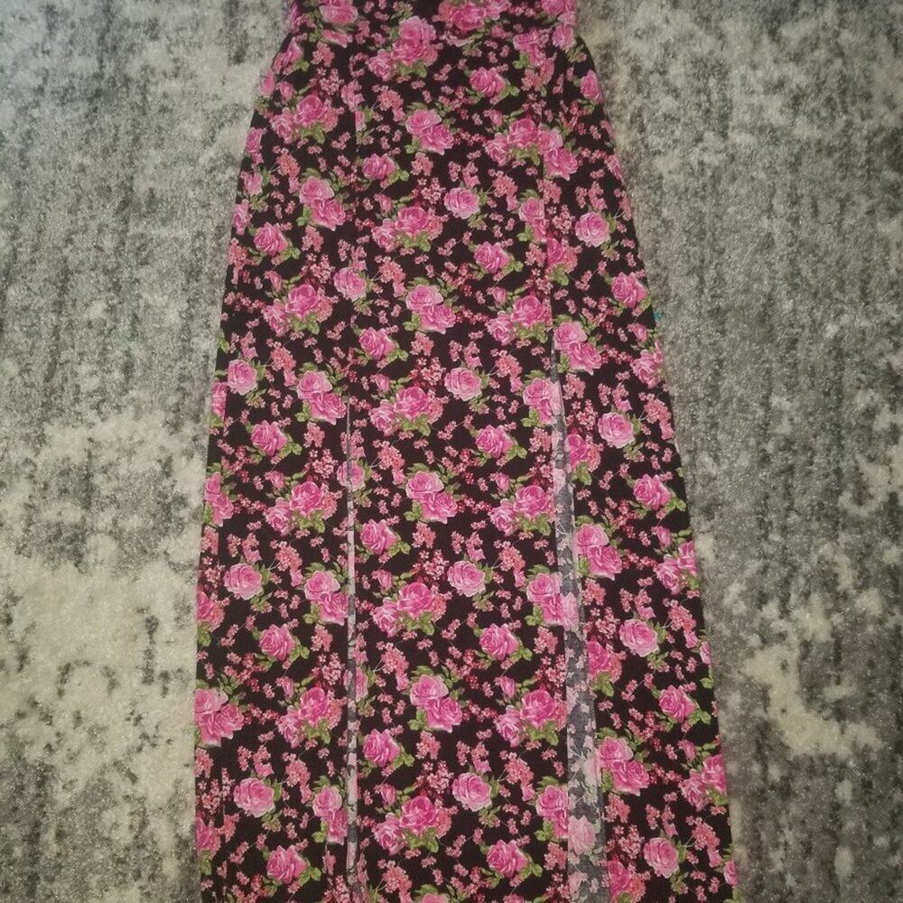 Flowered Maxi Skirt with Long Slits|| XS || EUC